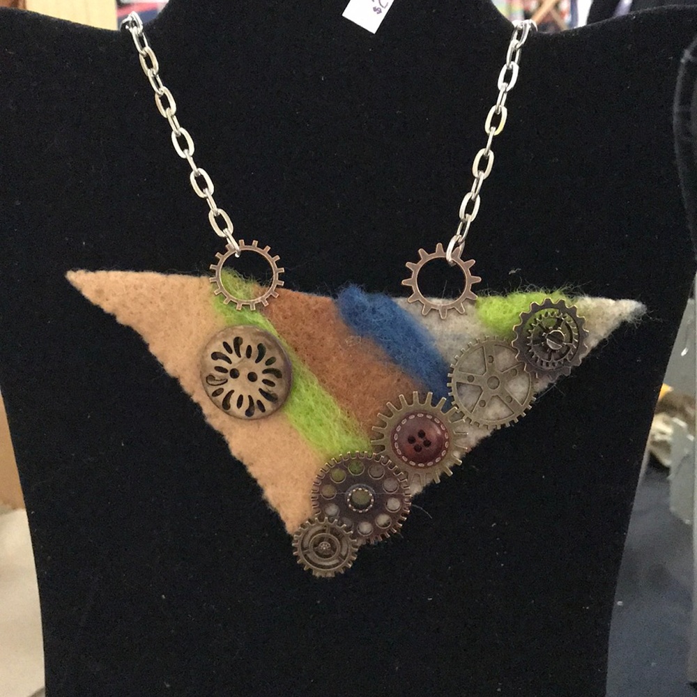 Hand felted focal necklace
